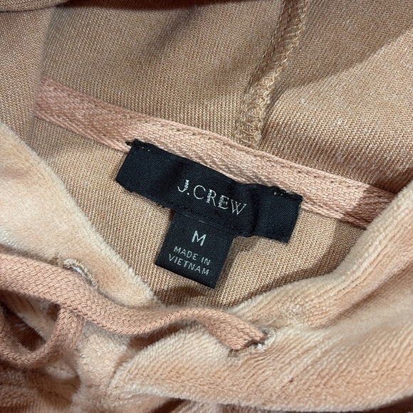 J. CREW Relaxed Blush Pink Pullover Velour Hoodie - Picture 3 of 9